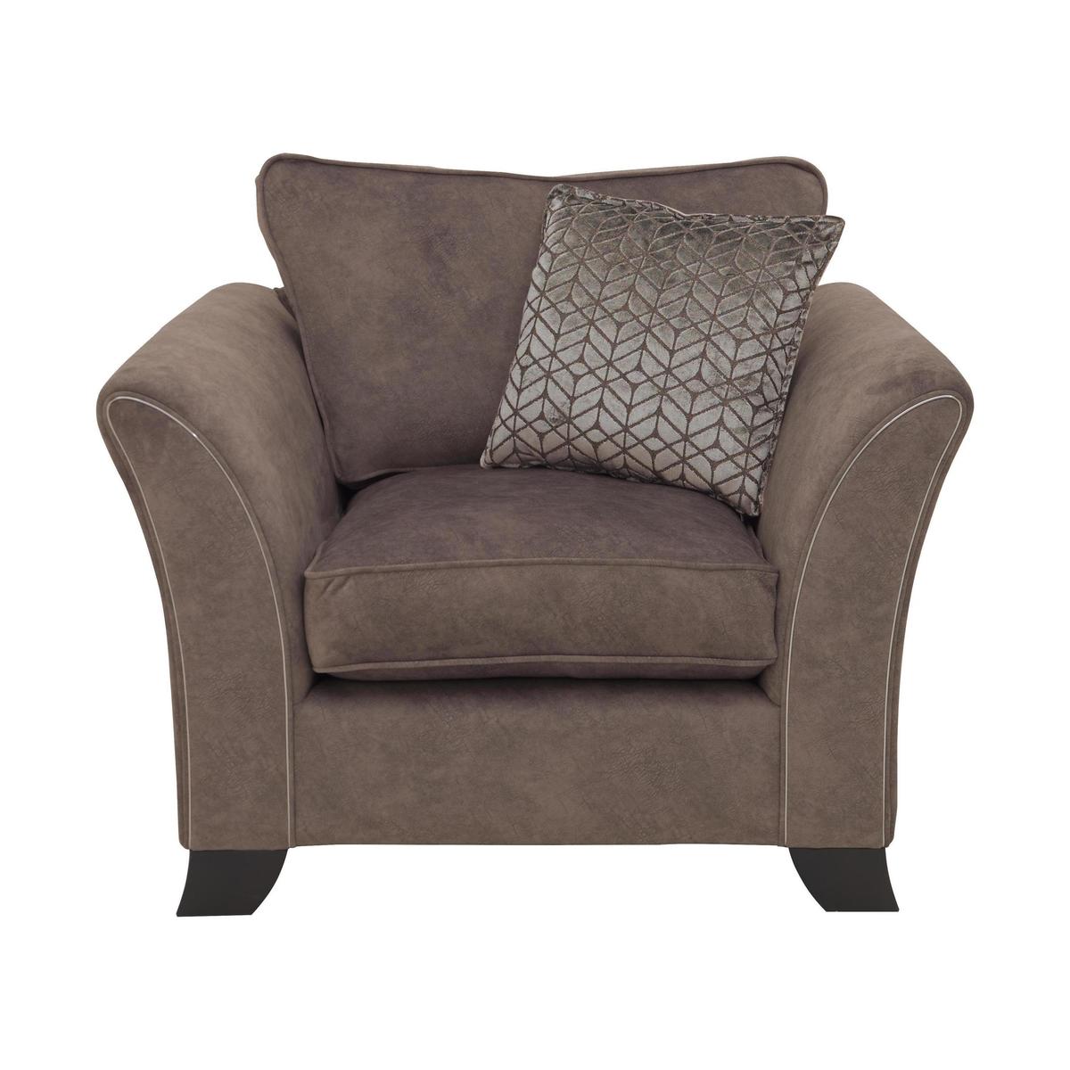Amora Fabric Armchair - Brown - By Furniture Village – image 1