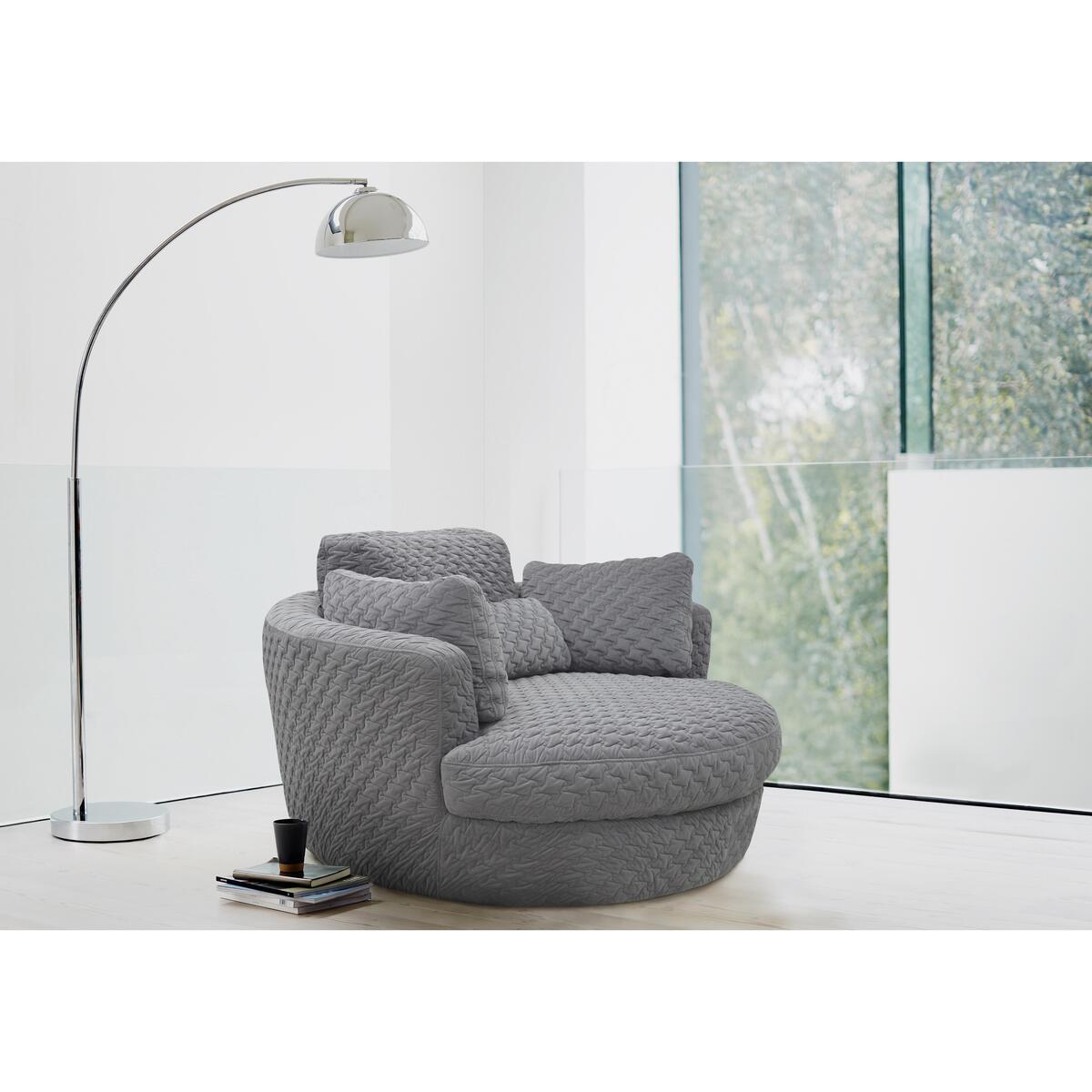 Ronda Fabric Swivel Armchair - Brown – image 2