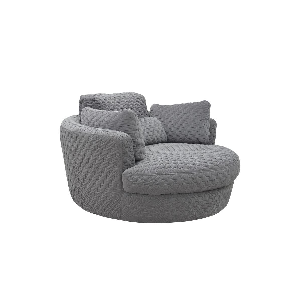 Ronda Fabric Swivel Armchair - Brown – image 3
