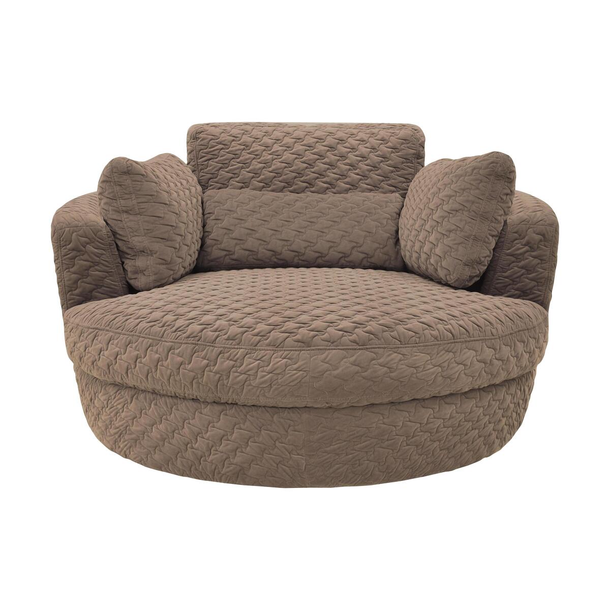 Ronda Fabric Swivel Armchair - Brown – image 1