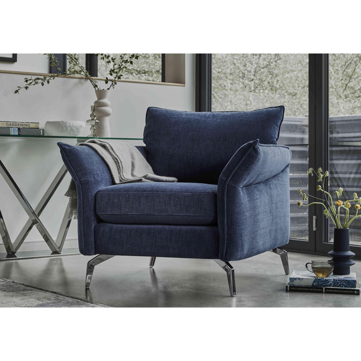 Skylar Fabric Armchair - Blue – image 2