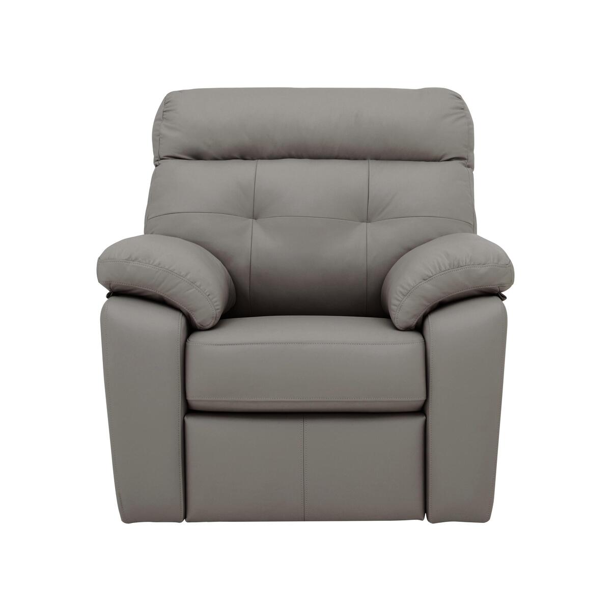 G Plan - Miller Leather Manual Recliner Armchair - Grey