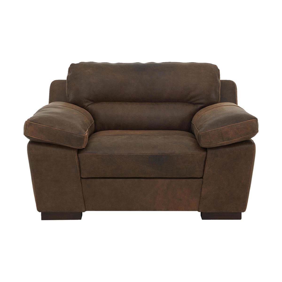 Alessia Leather Snuggler Armchair - Brown - By Furniture Village – image 2