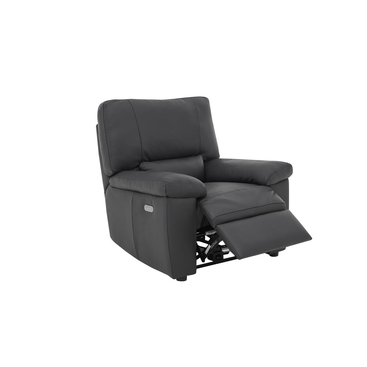 Lazio Leather Recliner Armchair - Beige - By Furniture Village – image 4