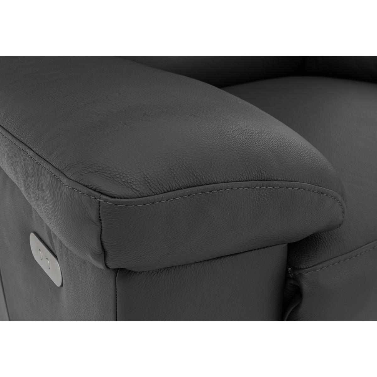 Lazio Leather Recliner Armchair - Beige - By Furniture Village – image 7