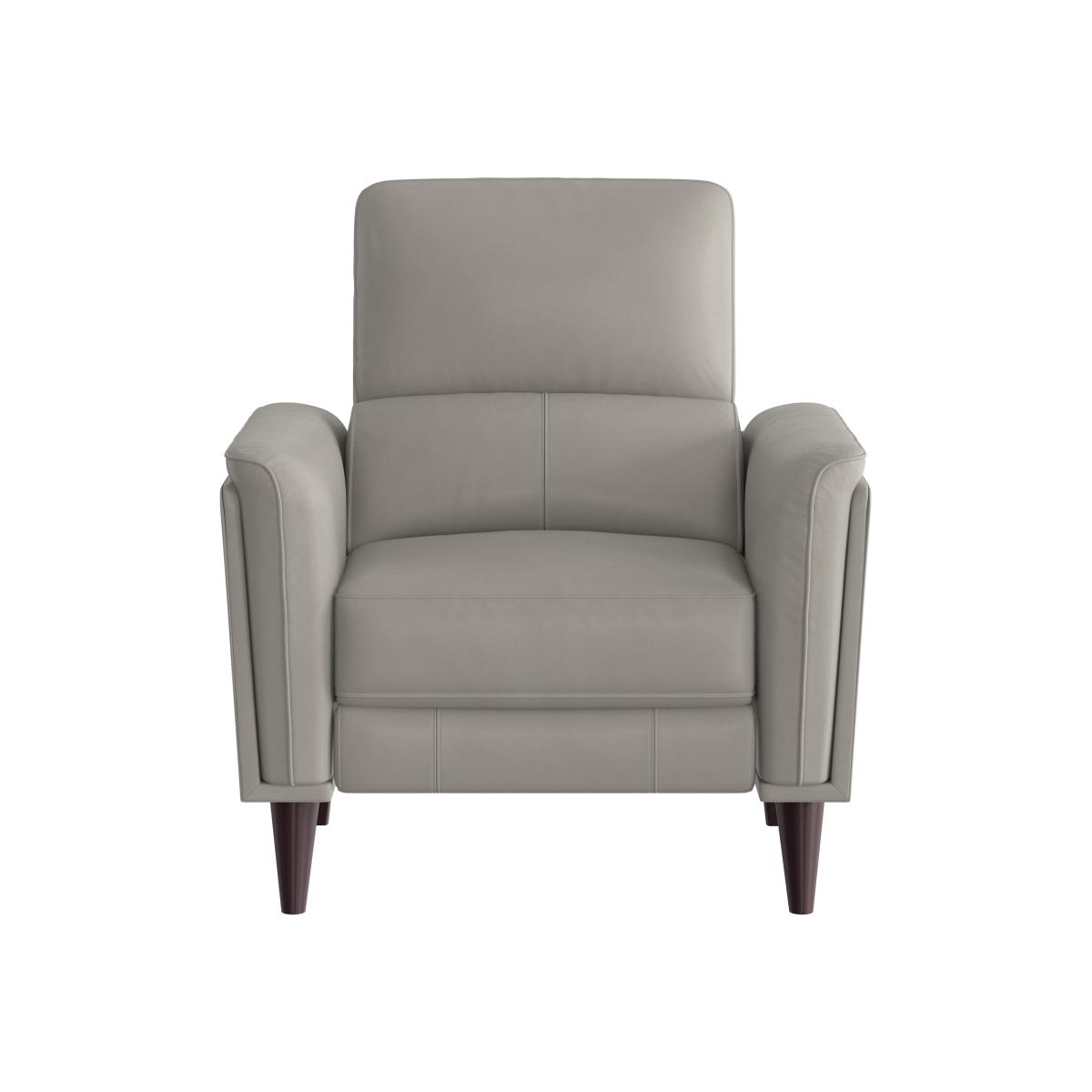 Compact Collection Klein BV Leather Power Recliner Chair with Telescopic Headrest - Silver Grey