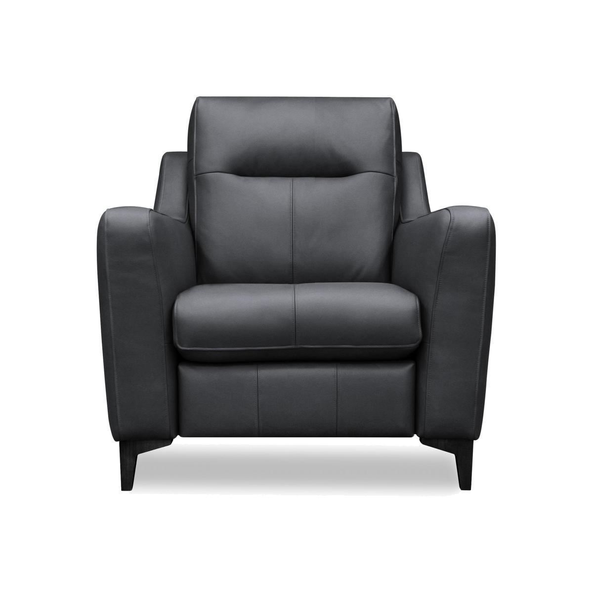 G Plan - Arlo Leather Chair - Cambridge Pet Blue with Ebony Feet