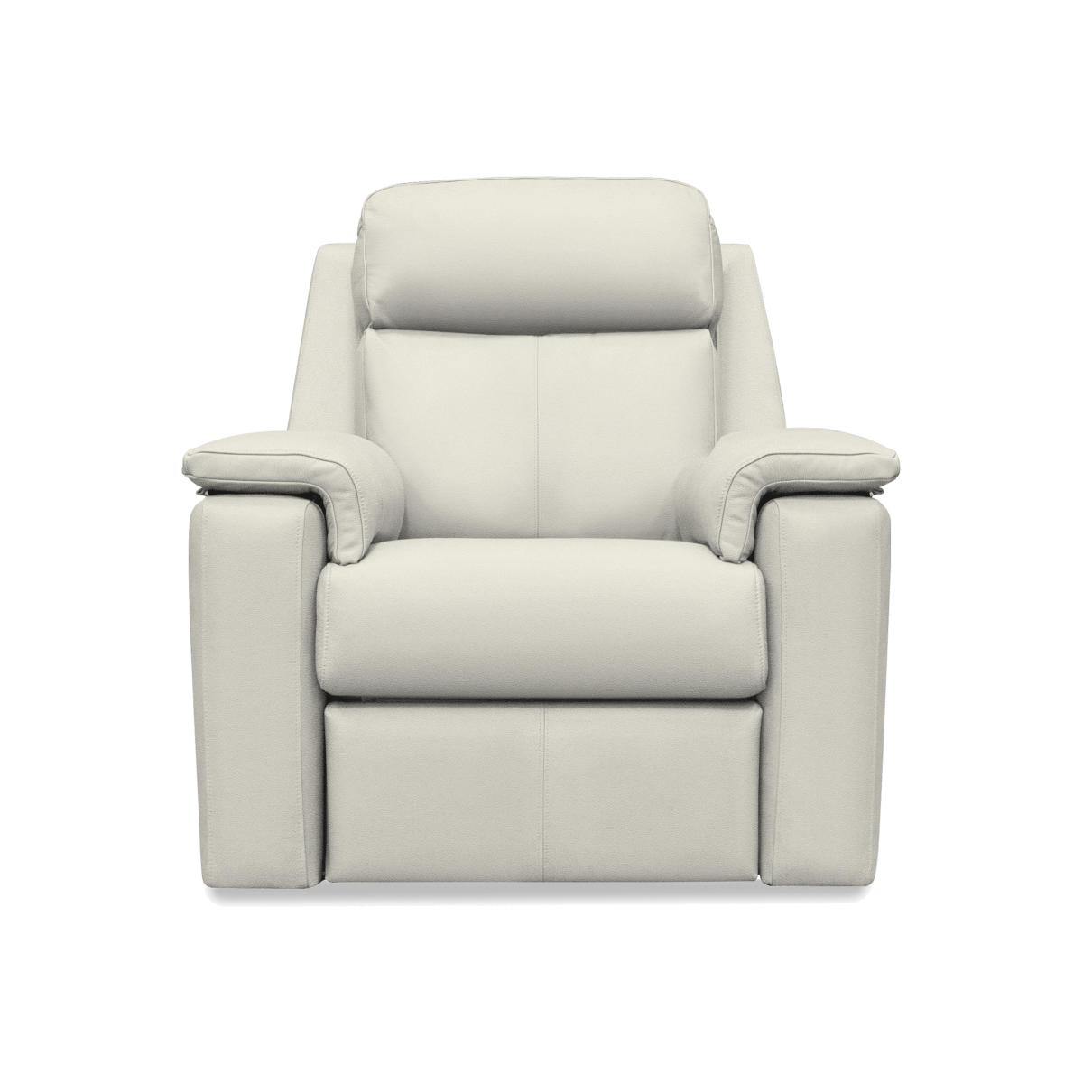 G Plan - Thornbury Leather Chair with Manual Recliner - Light Grey