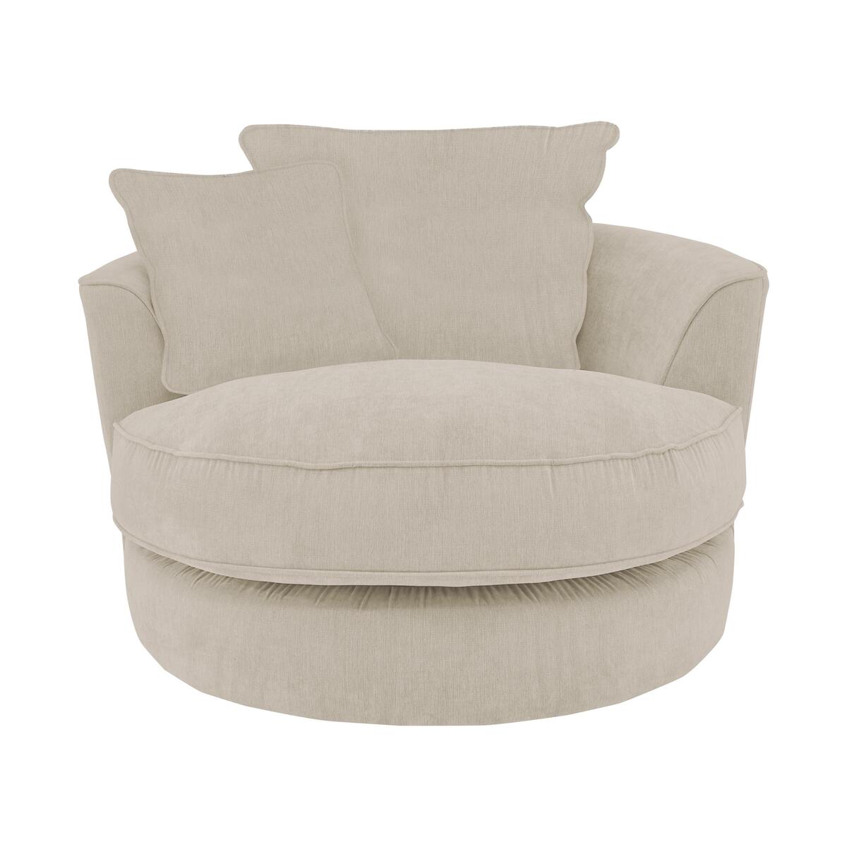 Tangier Fabric Snuggler Swivel Armchair - Grey