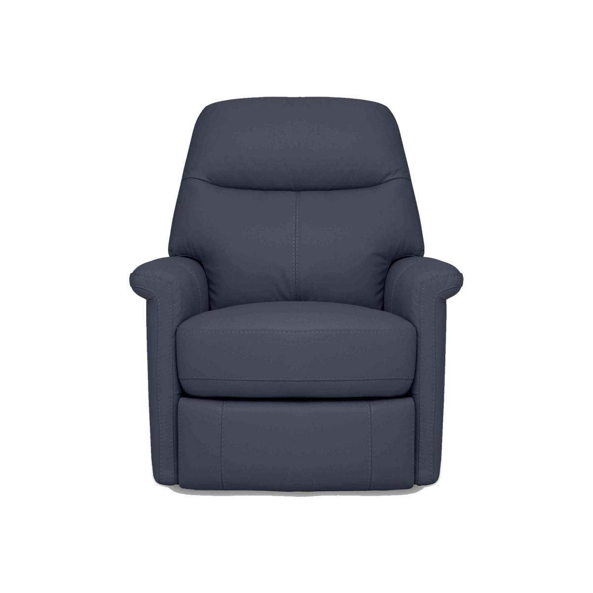 Compact Collection Lille BV Leather Chair with Power Recliner - BV Ocean Blue