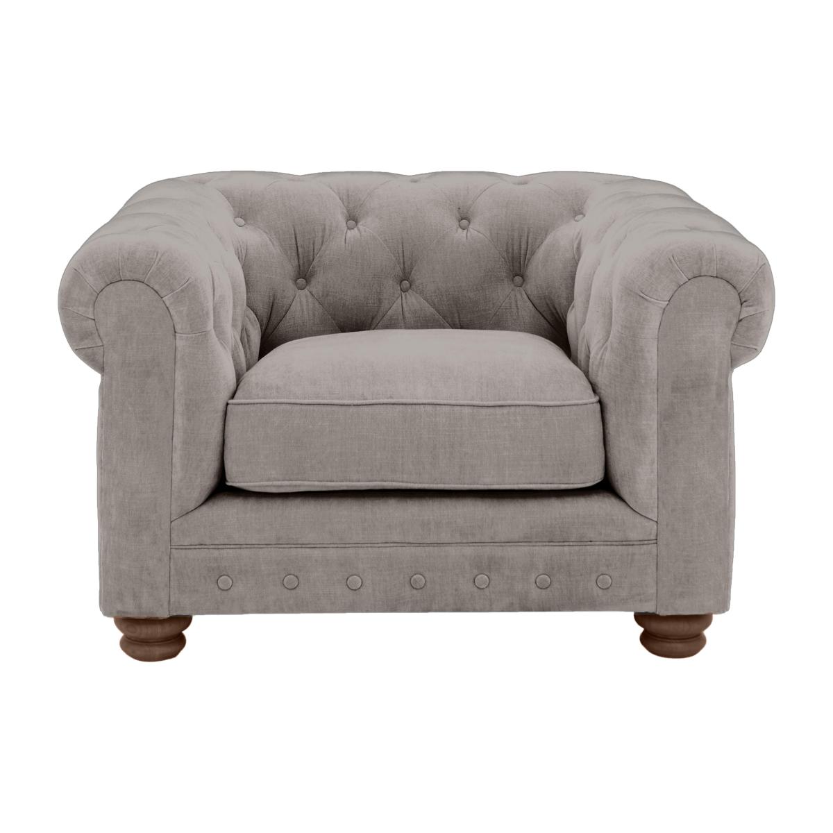 Alexander and James - Chesterfield Collection Hugo Fabric Chair - Chamonix Silver - Dark Feet