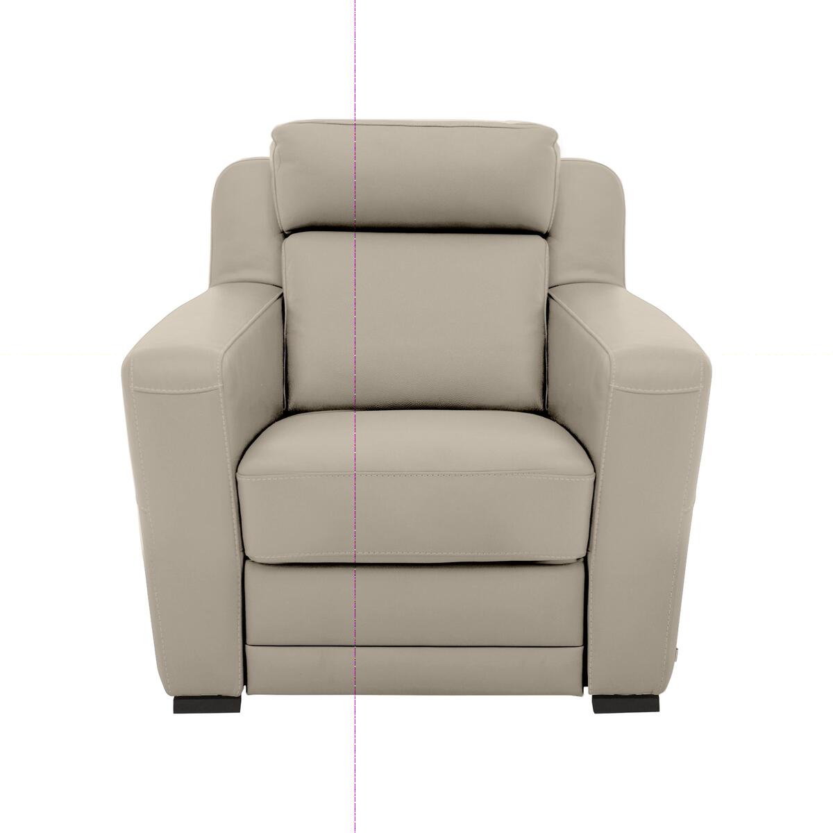 Nicoletti - Matera Leather Armchair with Box Arms - Beige – image 1