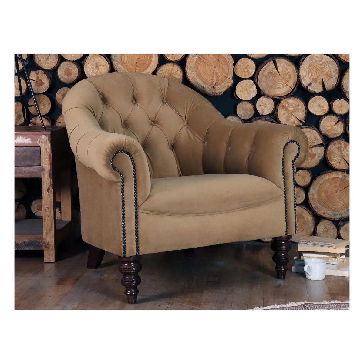 Tetrad - Talisker Velvet Fabric Button Armchair – image 2