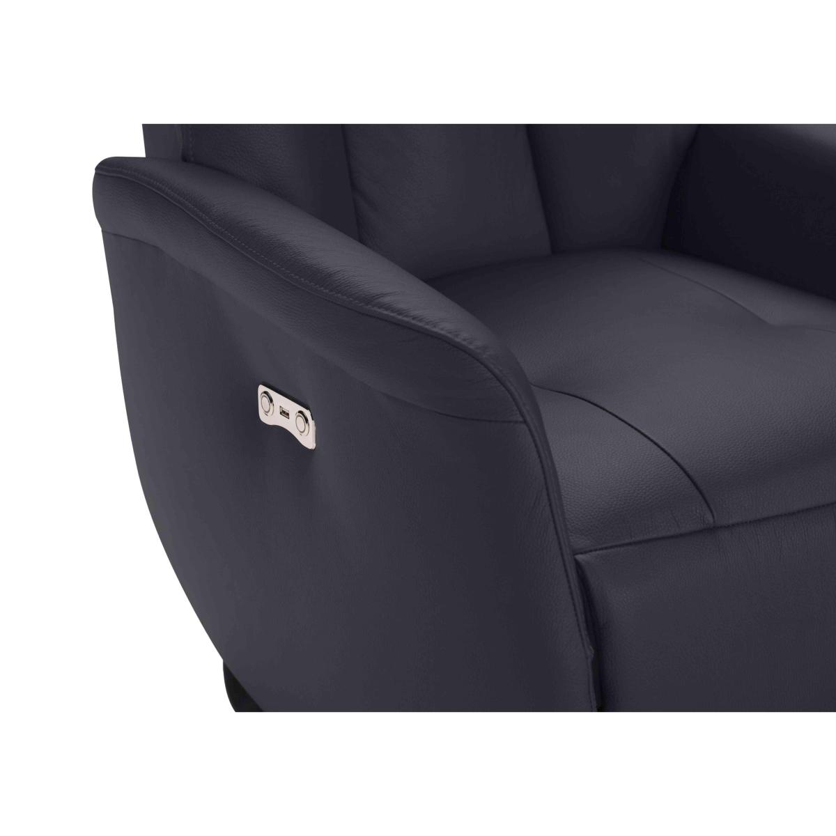 Nicoletti - Tricolour Carlo Leather Swivel Battery Recliner Chair - Torello Grigio Scuro – image 3