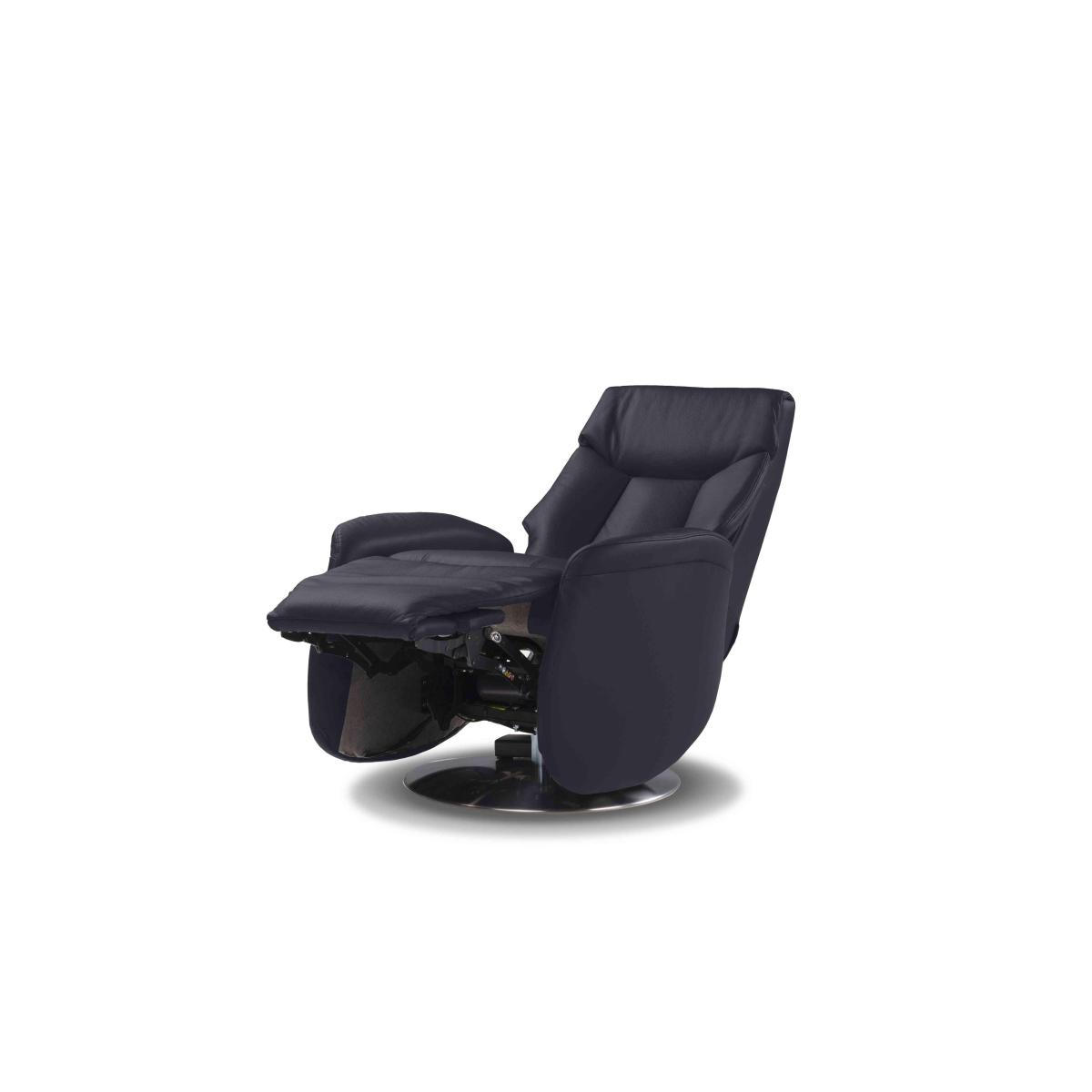 Nicoletti - Tricolour Carlo Leather Swivel Battery Recliner Chair - Torello Grigio Scuro – image 7
