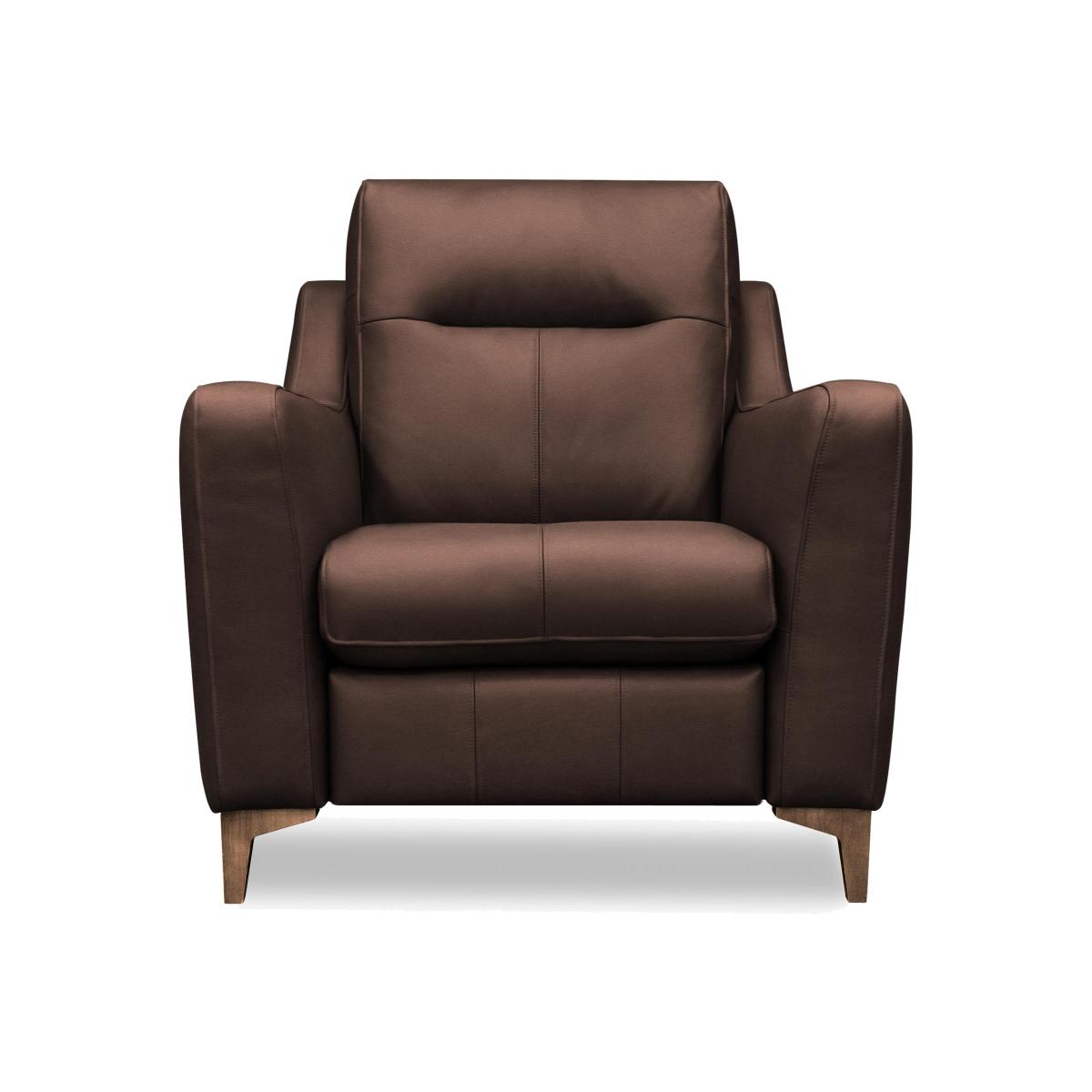 G Plan - Arlo Leather Chair - Capri Oak with Walnut Feet