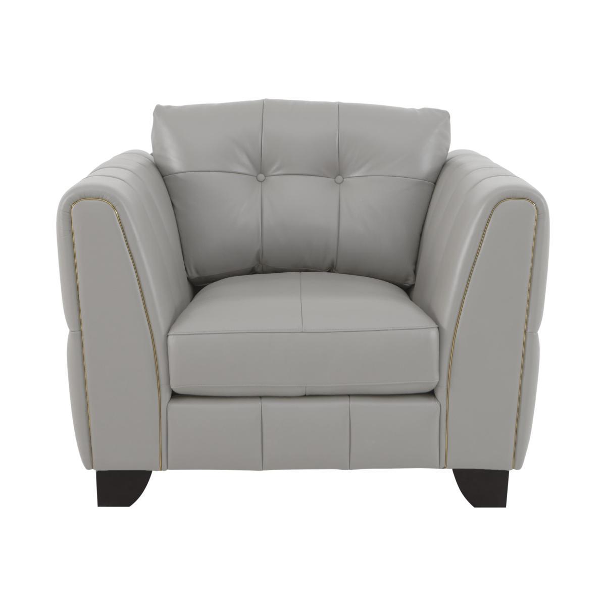 Allegra Leather Armchair - Grey