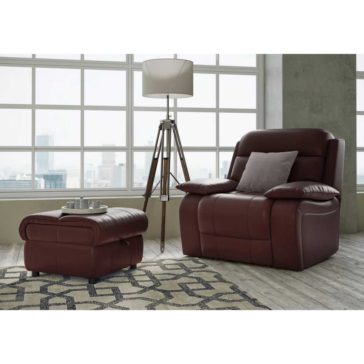 Moreno BV Leather Armchair with Power Recliner - BV Ocean Blue – image 2