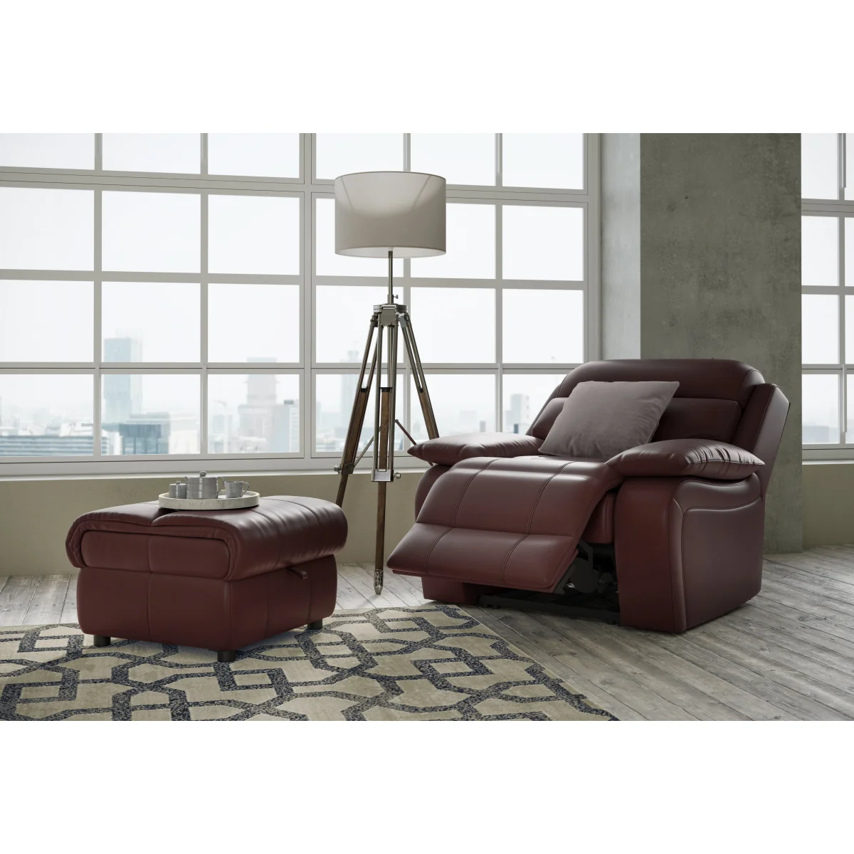 Moreno BV Leather Armchair with Power Recliner - BV Ocean Blue – image 3