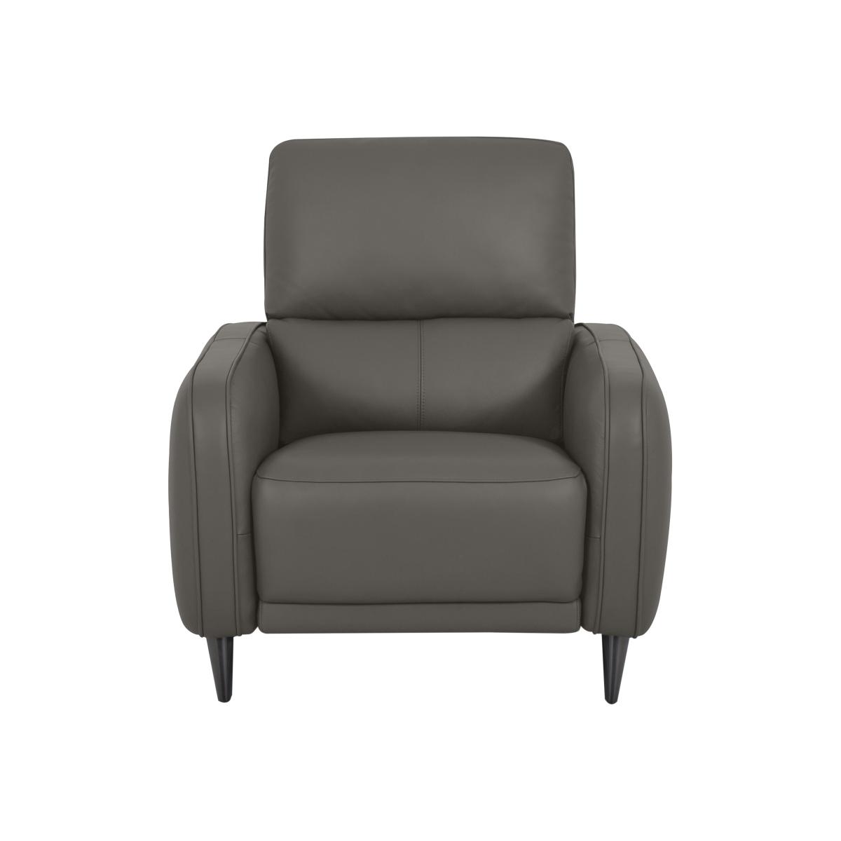 Domicil - Logan Leather Power Recliner Chair - NN Elephant Grey
