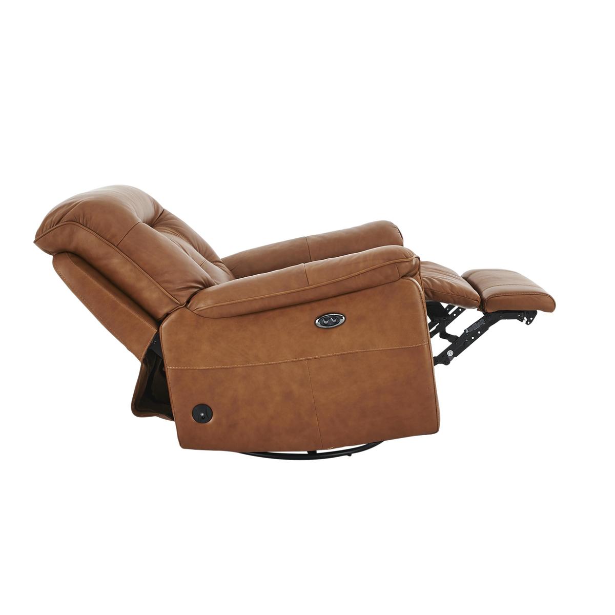 World of Leather Seattle Leather Swivel Rocker Recliner Armchair - Beige - By Furniture Village – image 4