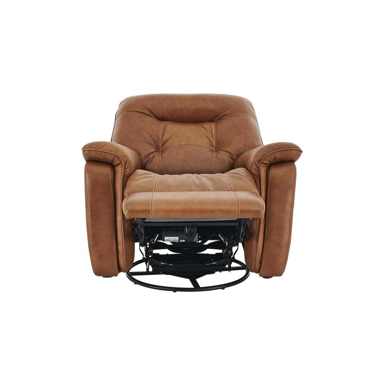 World of Leather Seattle Leather Swivel Rocker Recliner Armchair - Beige - By Furniture Village – image 5