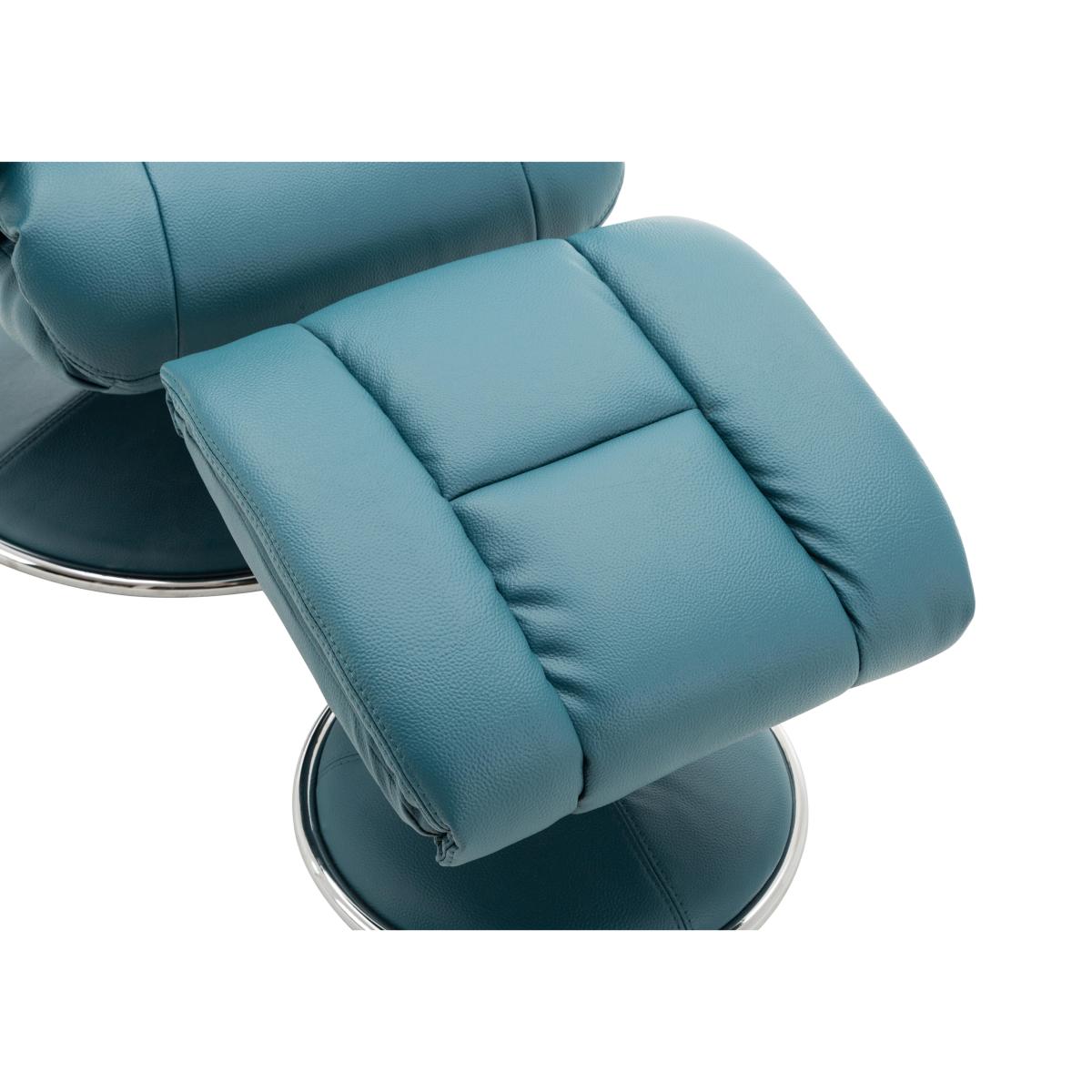 Bruges Faux Leather Swivel Recliner Chair and Footstool – image 11