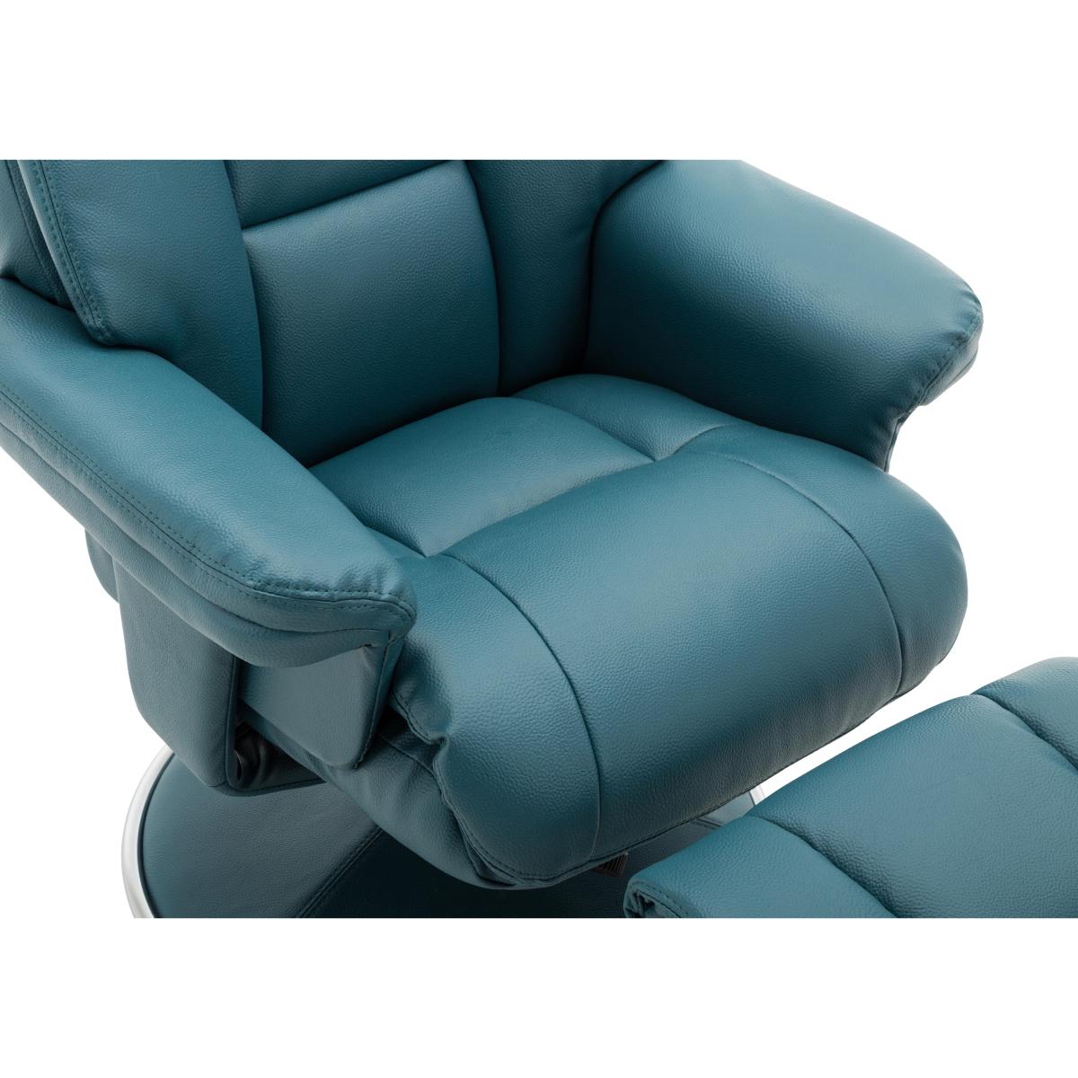 Bruges Faux Leather Swivel Recliner Chair and Footstool – image 8