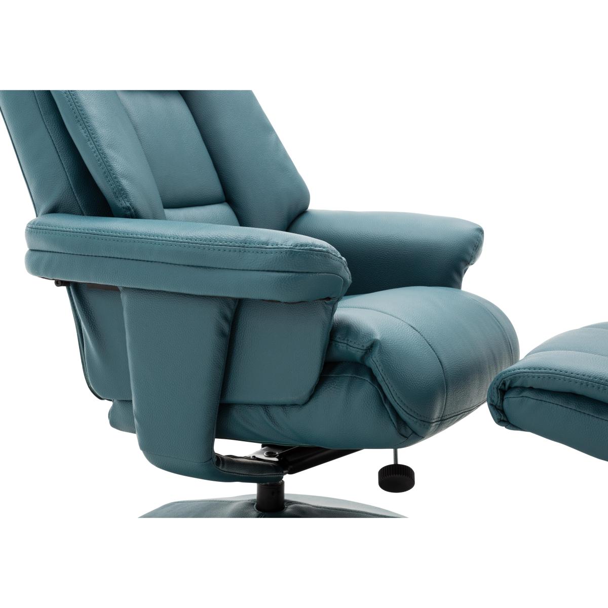 Bruges Faux Leather Swivel Recliner Chair and Footstool – image 9