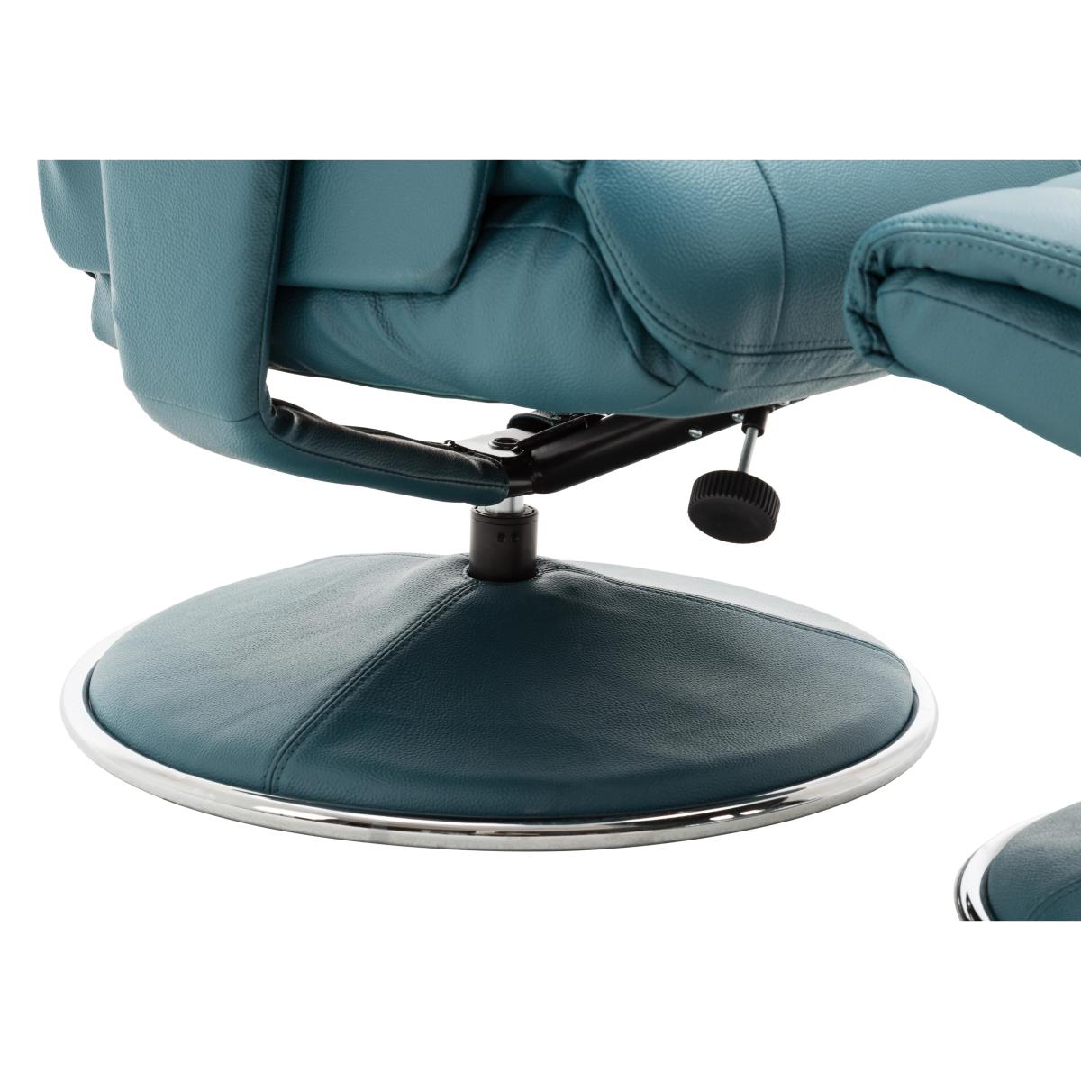 Bruges Faux Leather Swivel Recliner Chair and Footstool – image 10