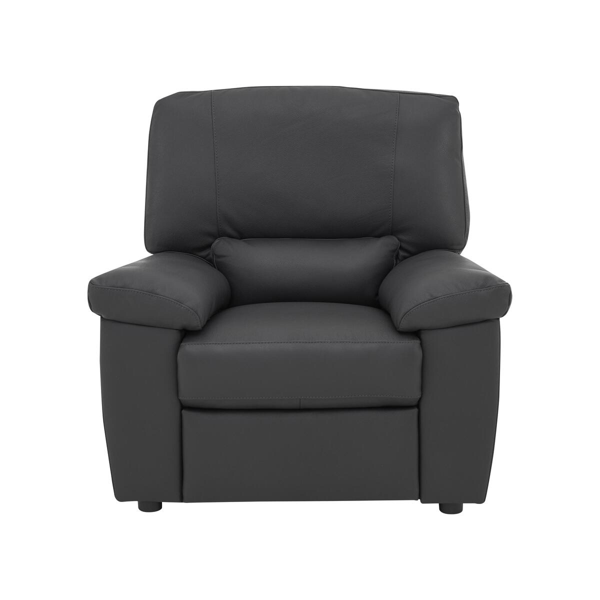 Lazio Leather Armchair - Grey