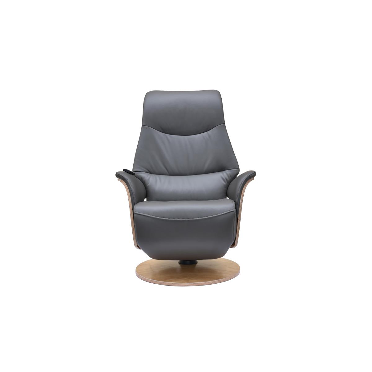 Olaf Leather Look Swivel Recliner Chair – image 3