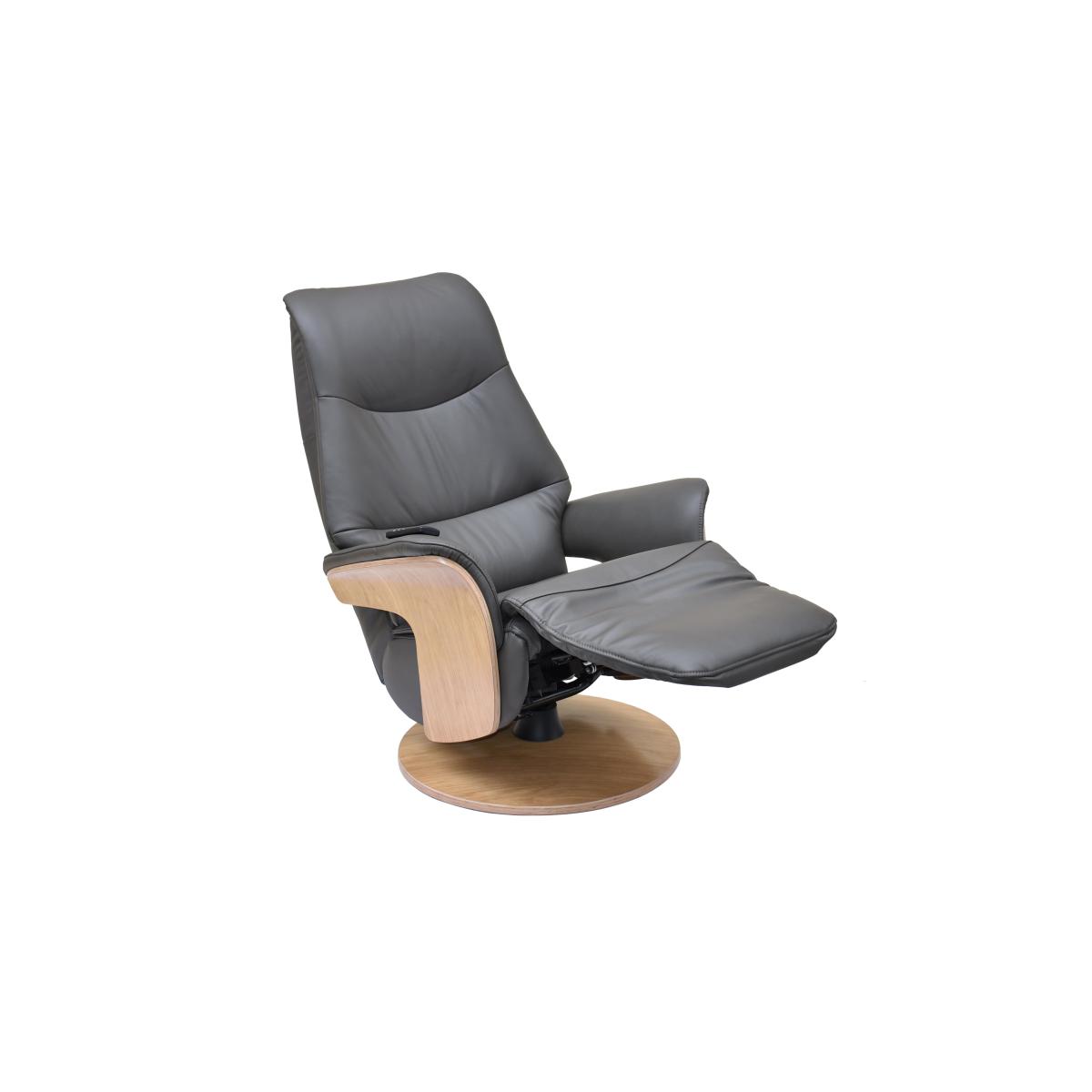 Olaf Leather Look Swivel Recliner Chair – image 4