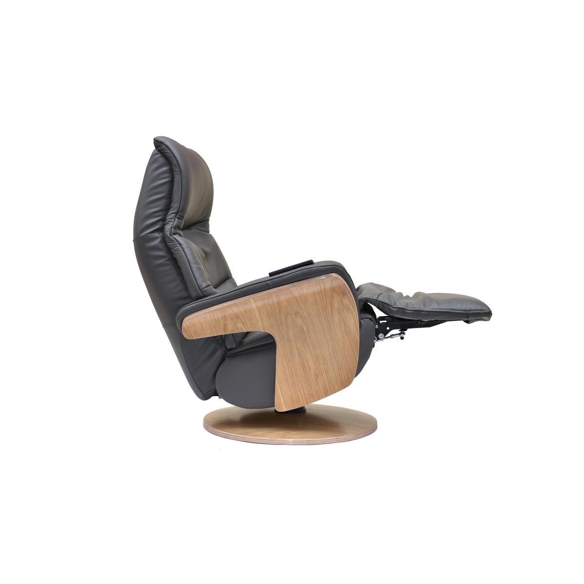 Olaf Leather Look Swivel Recliner Chair – image 5