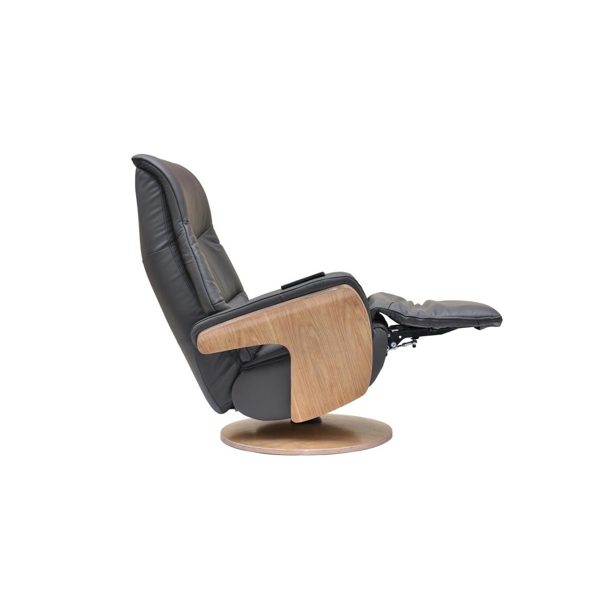 Olaf Leather Look Swivel Recliner Chair – image 6