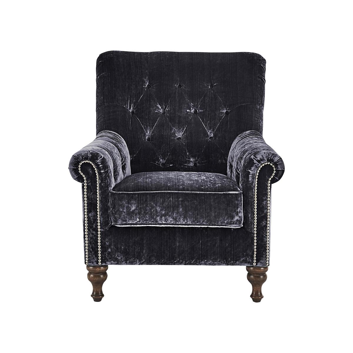 Cuba Fabric Armchair - Black - By Furniture Village – image 1
