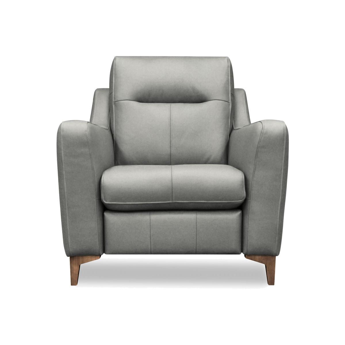 G Plan - Arlo Leather Chair - Texas Charcoal with Walnut Feet