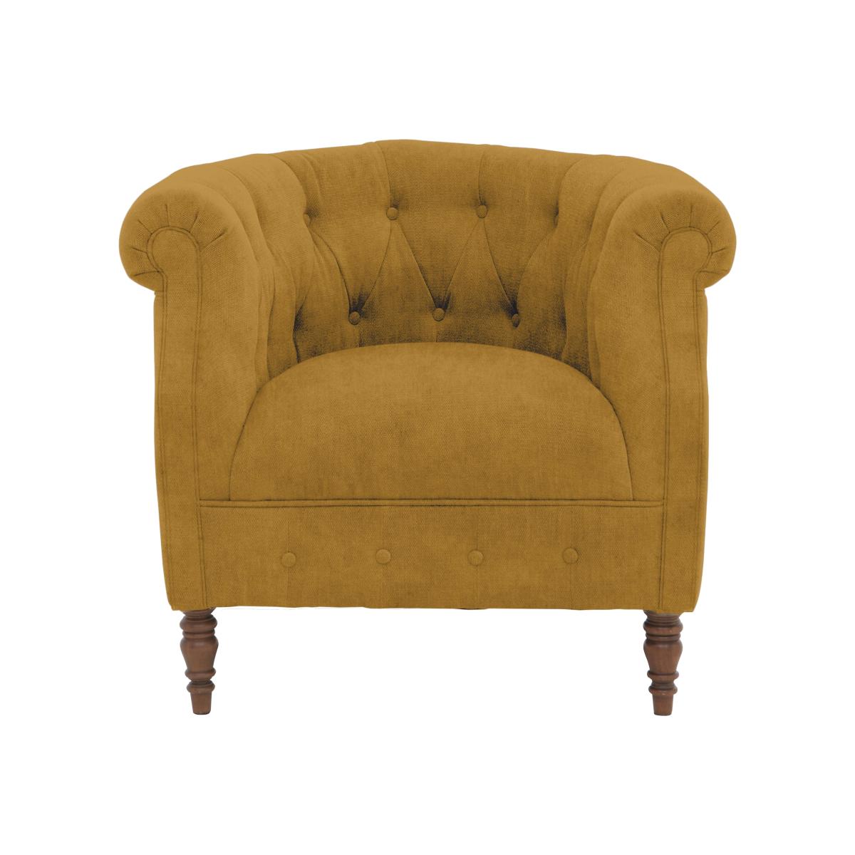 Alexander and James - Chesterfield Collection Calvin Fabric Chair - Turmeric - Dark Feet