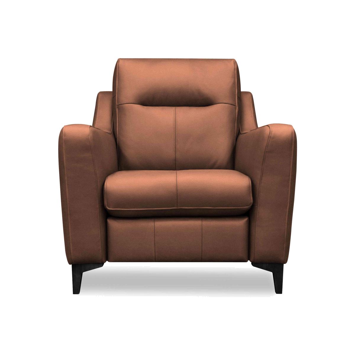 G Plan - Arlo Leather Chair - Cambridge Conker with Ebony Feet
