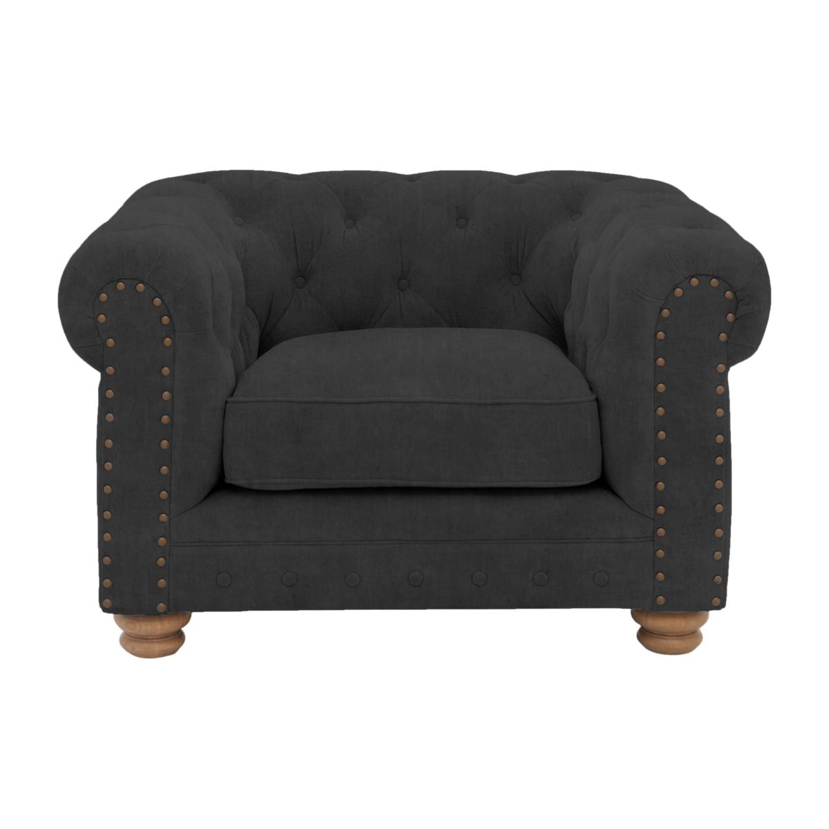 Alexander and James - Chesterfield Collection Hugo Fabric Chair - Boot with Studs - Oak Feet