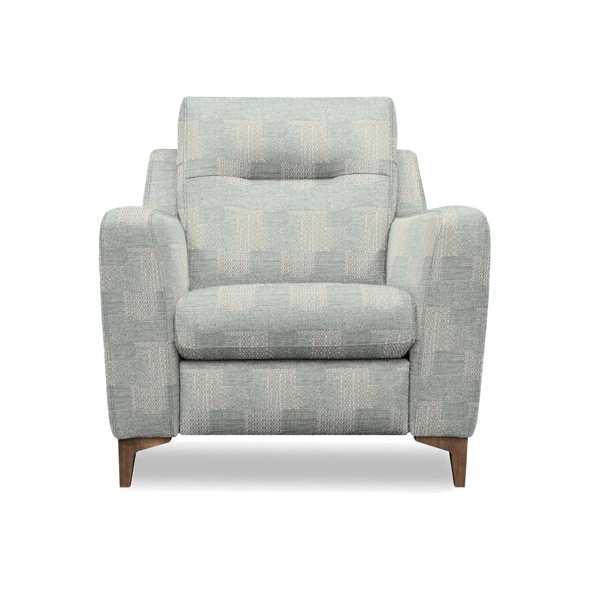 G Plan - Arlo Fabric Power Recliner Chair - Faro Sky with Walnut Feet