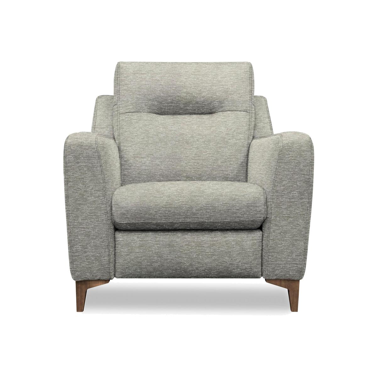 G Plan - Arlo Fabric Power Recliner Chair - Mirage Powder with Walnut Feet