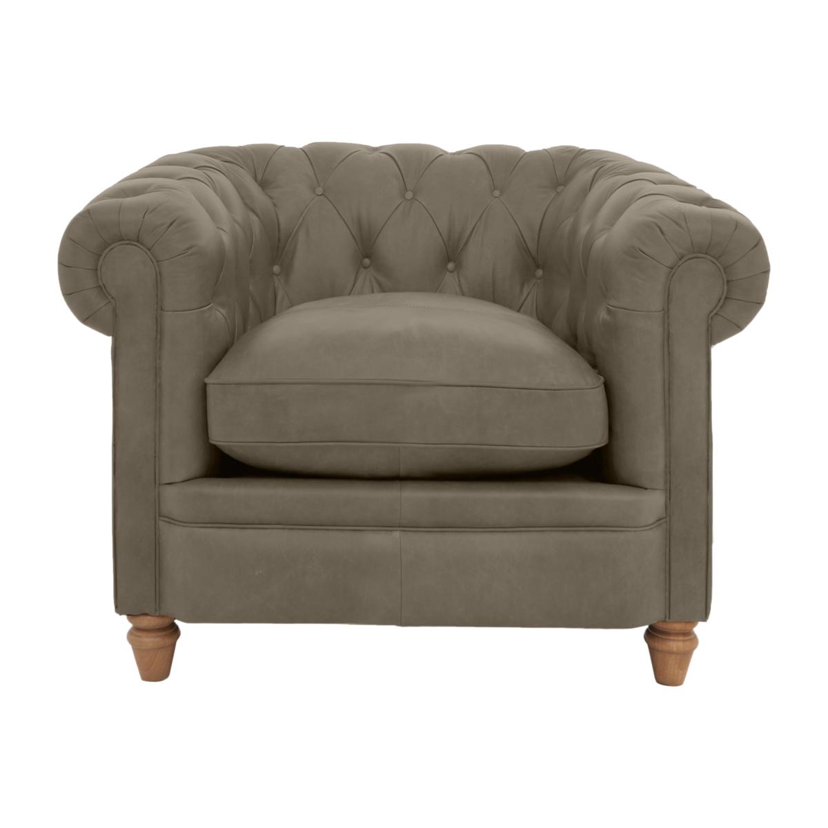 Alexander and James - Chesterfield Collection Ralph Leather Chair - Bluster - Oak Feet