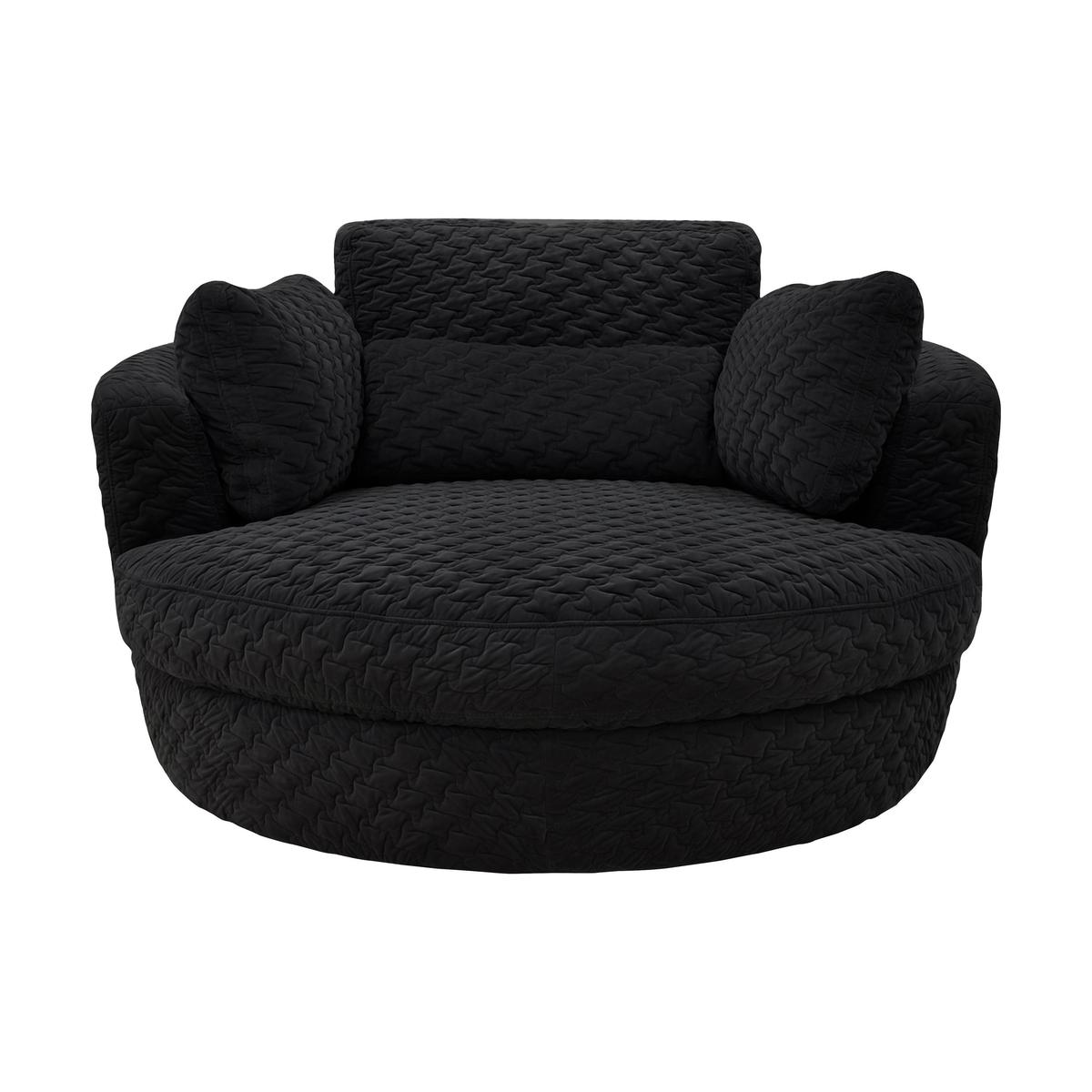 Ronda Fabric Swivel Armchair - Black - By Furniture Village – image 1