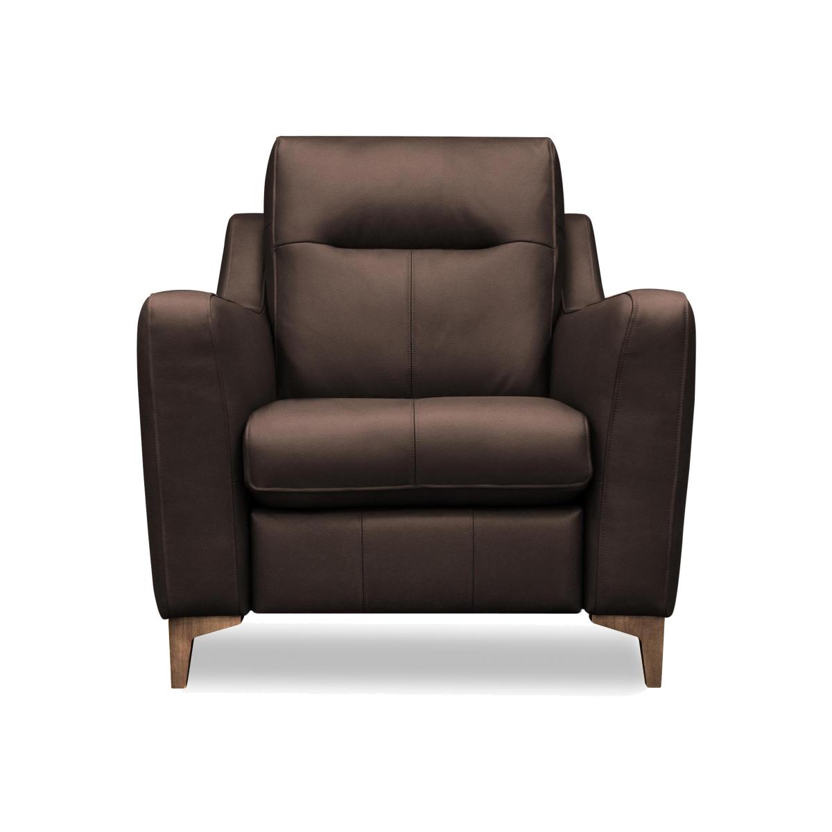 G Plan - Arlo Leather Chair - Capri Chocolate with Walnut Feet