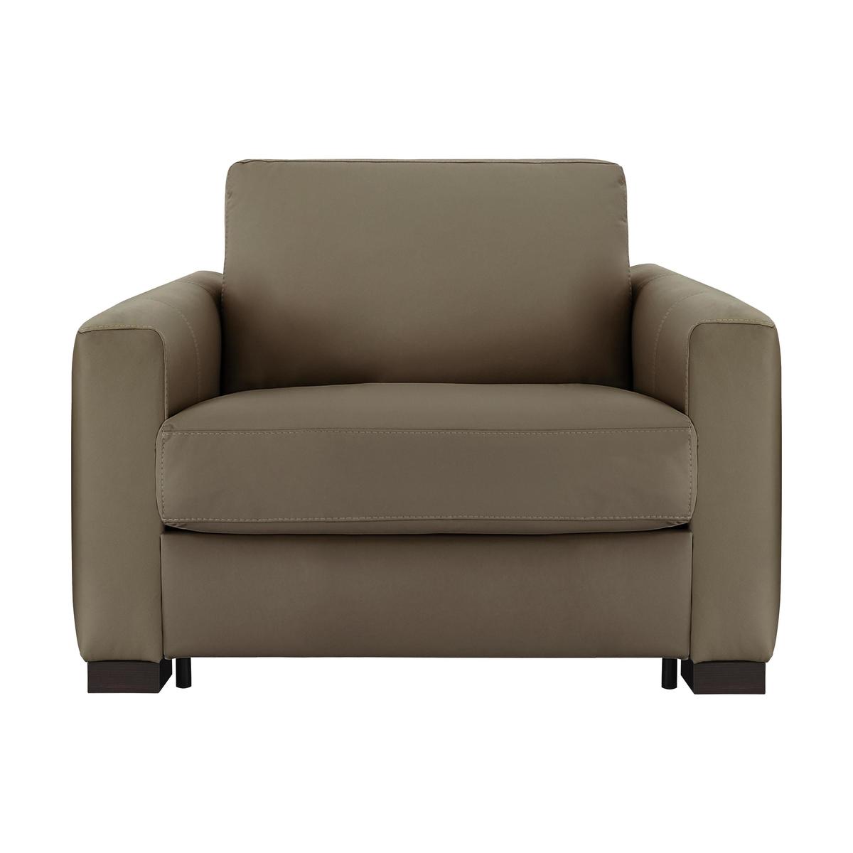 Nicoletti - Alcova Leather Sofa Bed Chair with Box Arms - Beige – image 1