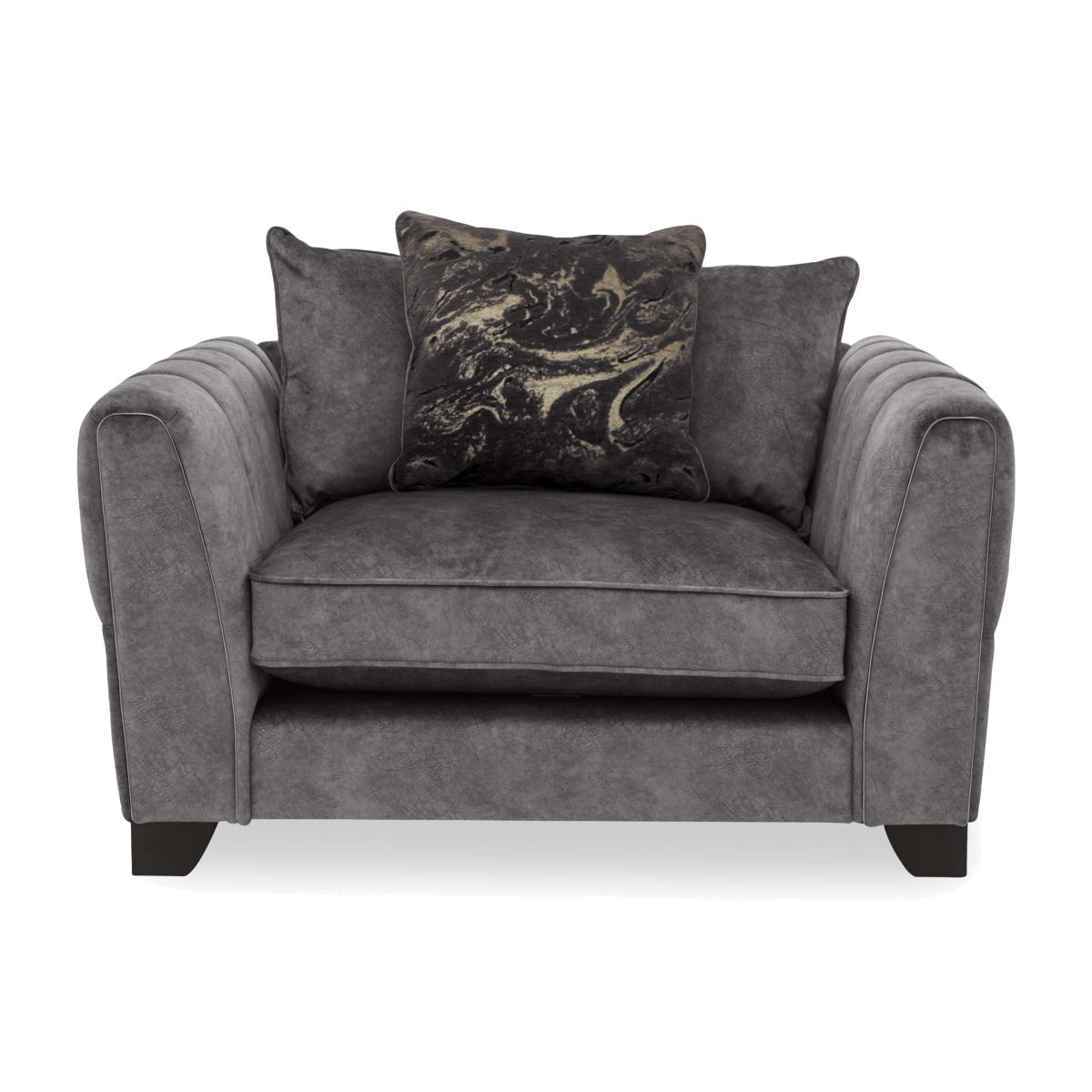 Ariana Pillow Back Fabric Snuggler Chair - Moleskin