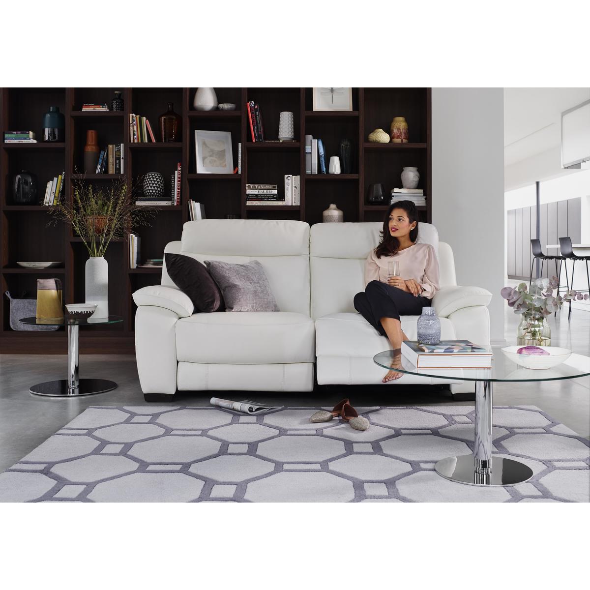 Starlight Express Leather Power Recliner Armchair - Only One Left! - Grey - By Furniture Village – image 2