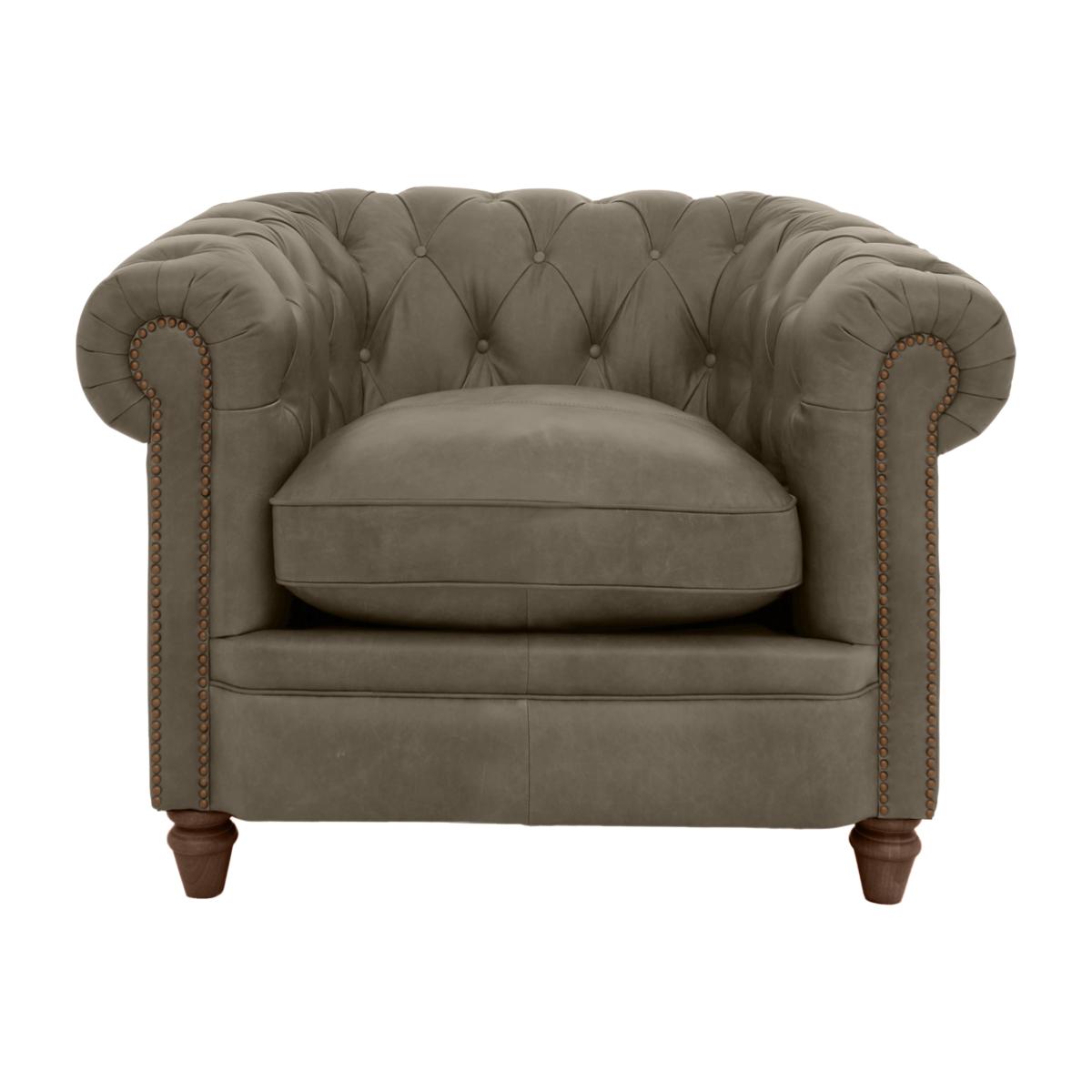 Alexander and James - Chesterfield Collection Ralph Leather Chair - Bluster with Studs - Dark Feet