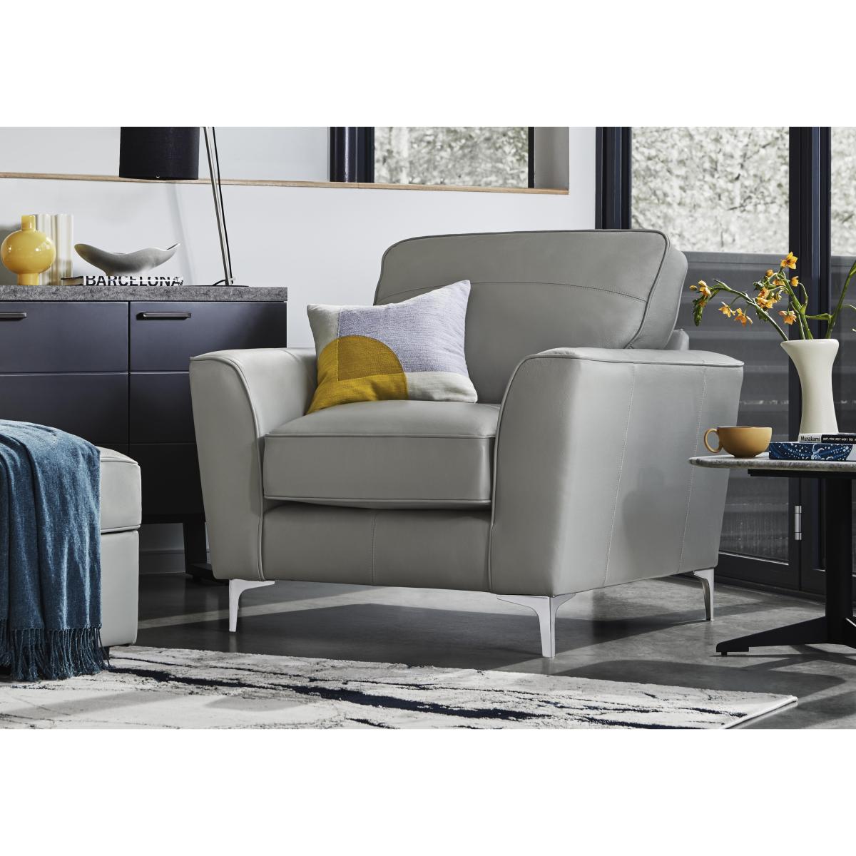 Legend Leather Armchair with Light Feet - Verona Pearl – image 2